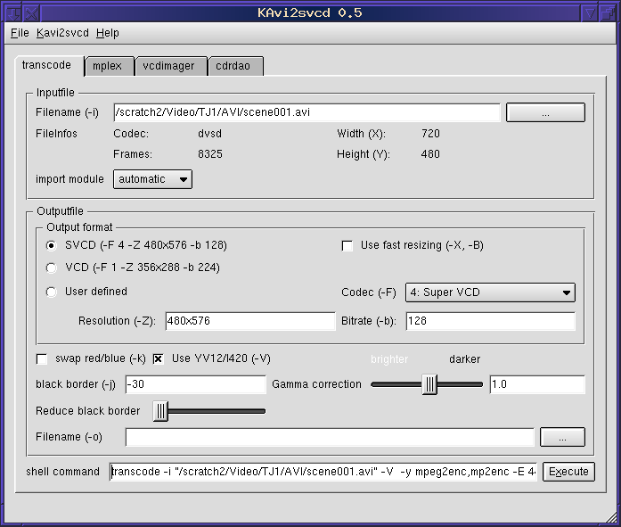 kavi2svcd screenshot